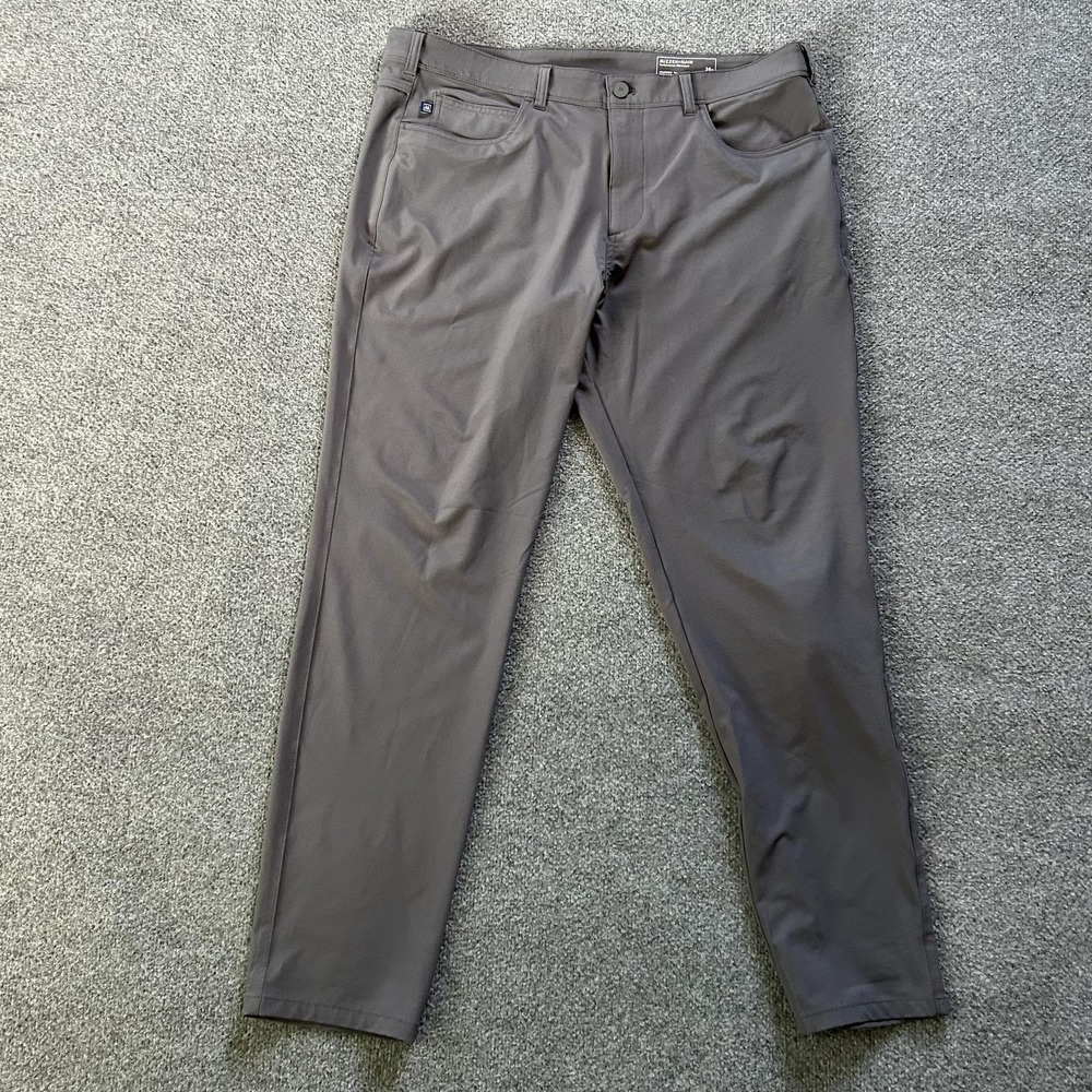 Mizzen Main Helmsman Pants Mens 38x32 Gray Performance Slim Fit Stretch Chino